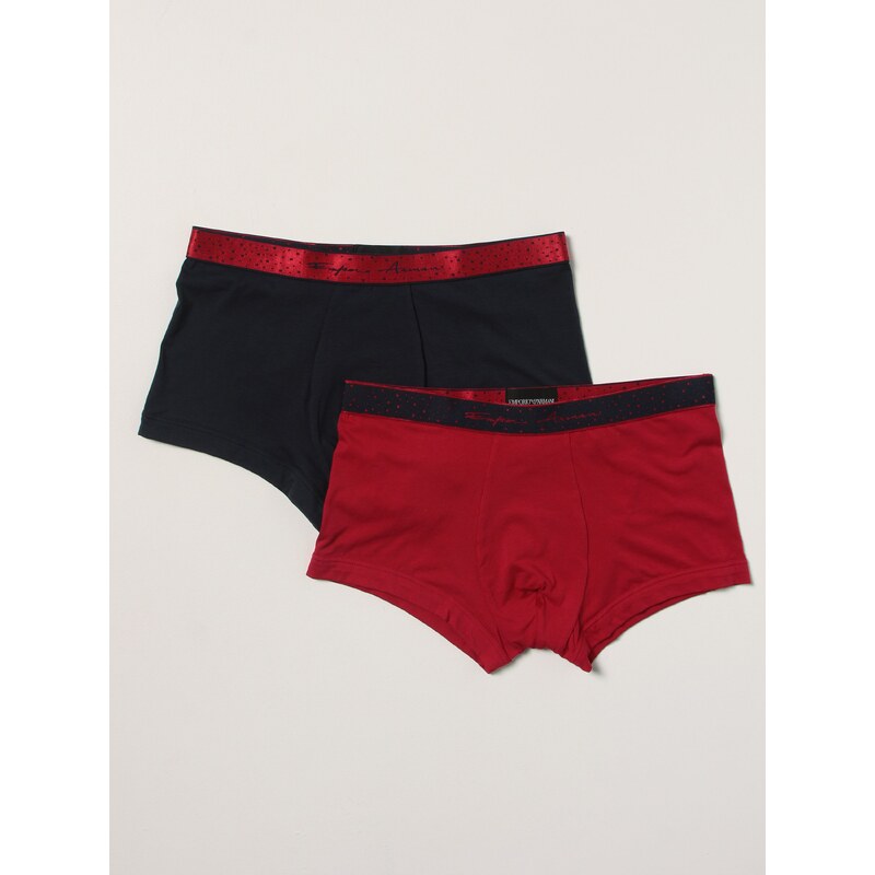 Pánske trenírky 2 pack - 111210 1A598 - 50235 - čierno/červená Emporio 28458043