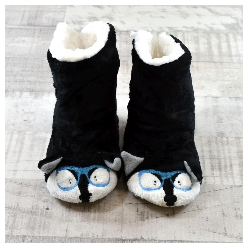 AURA.VIA Detské čierne papuče MONKY 28470230