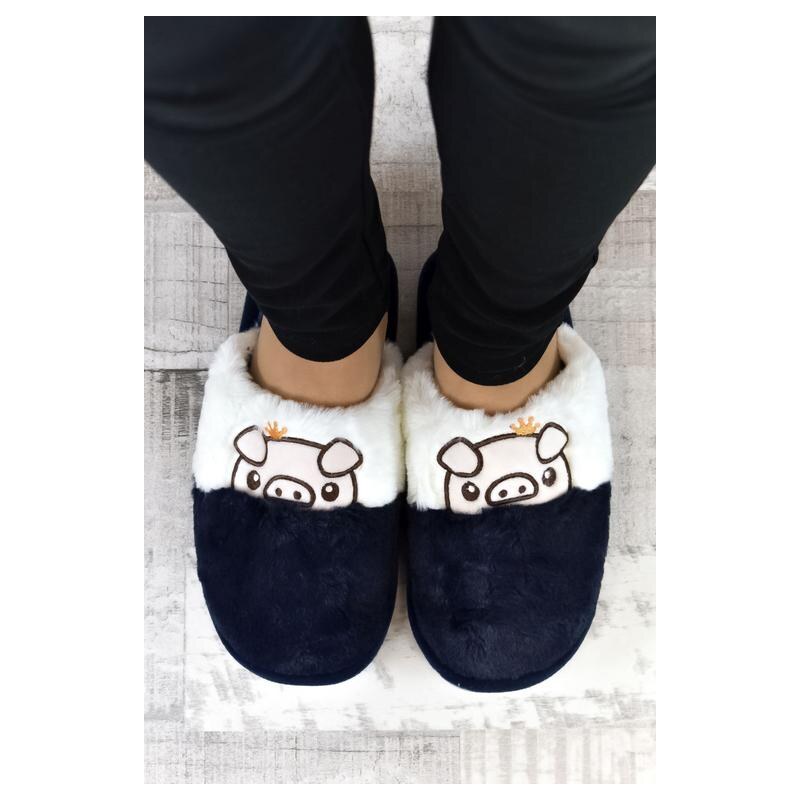 JOHN-C Unisex tmavomodré papuče PIGI 28470285