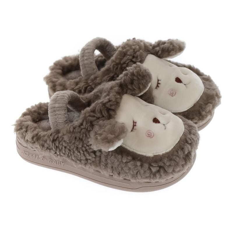 JOHN-C Detské hnedé papuče BEE 28470341