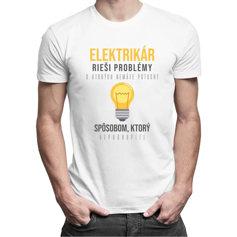 E-shop Garibald Elektrikár rieši problémy - pánske tričko s potlačou