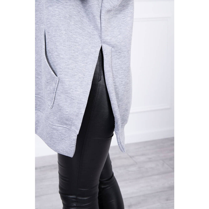 MladaModa Zateplená mikina s rozparkami a klokaním vreckom model 9319 28517341