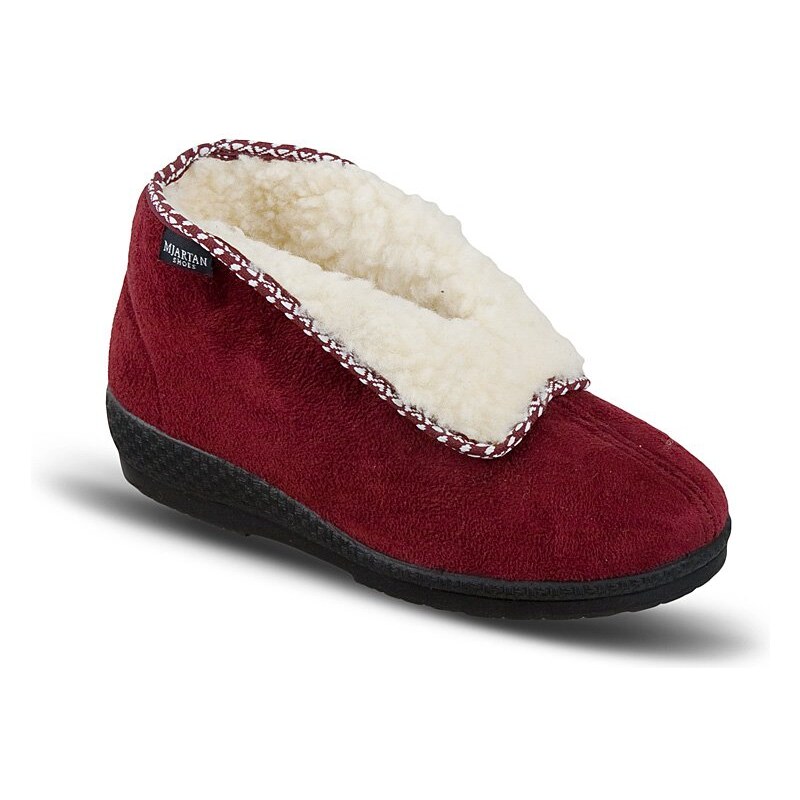 Dámske kožušinové celé papuče Mjartan- bordové 29236376