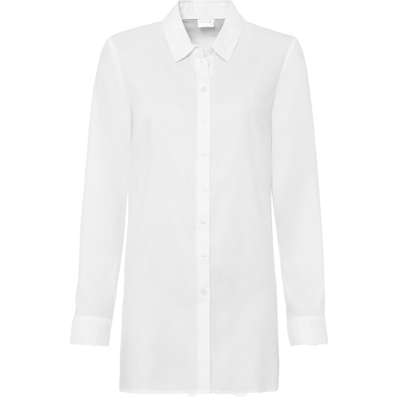 bonprix Dlhá blúzka z čistej viskózy, farba biela 45386198