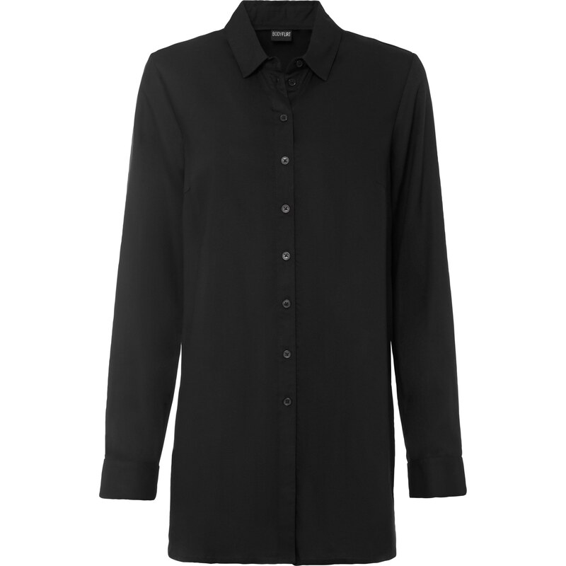 bonprix Dlhá blúzka z čistej viskózy, farba čierna 45386197