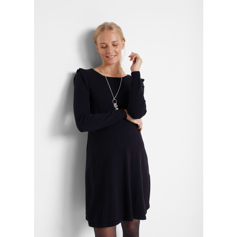 bonprix Materské šaty z mäkkej pleteniny, farba čierna 44736546