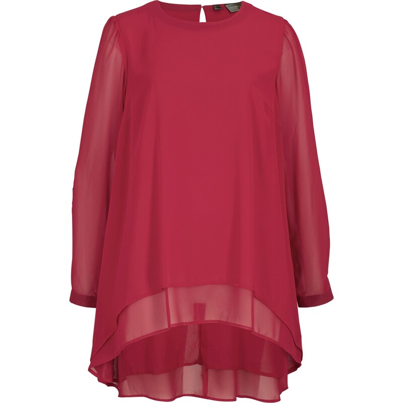 bonprix Dlhá tunika, vzadu dlhší strih, farba červená 47128830