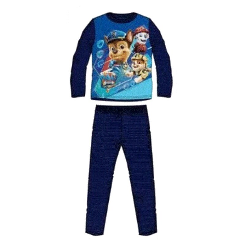 Sun City Chlapčenské bavlnené pyžamo s dlhým rukávom Tlapková patrola / Paw Patrol - modré
