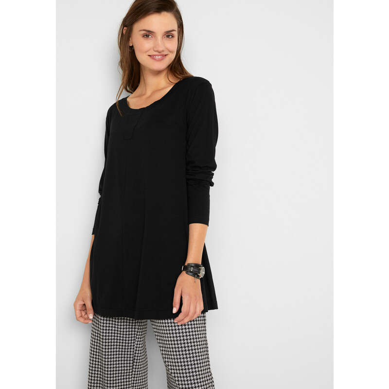 bonprix Tričko s dlhým rukávom, z bavlneného viskózového mixu, farba 45009448