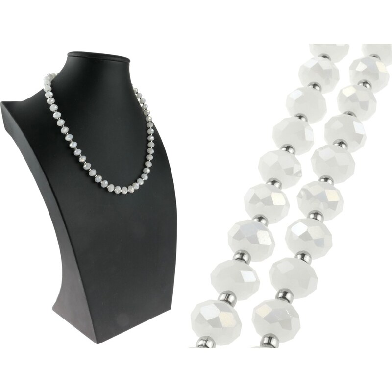CITY STORM Dámsky náhrdelník biely z brúseného skla v kombinácií s 66888720