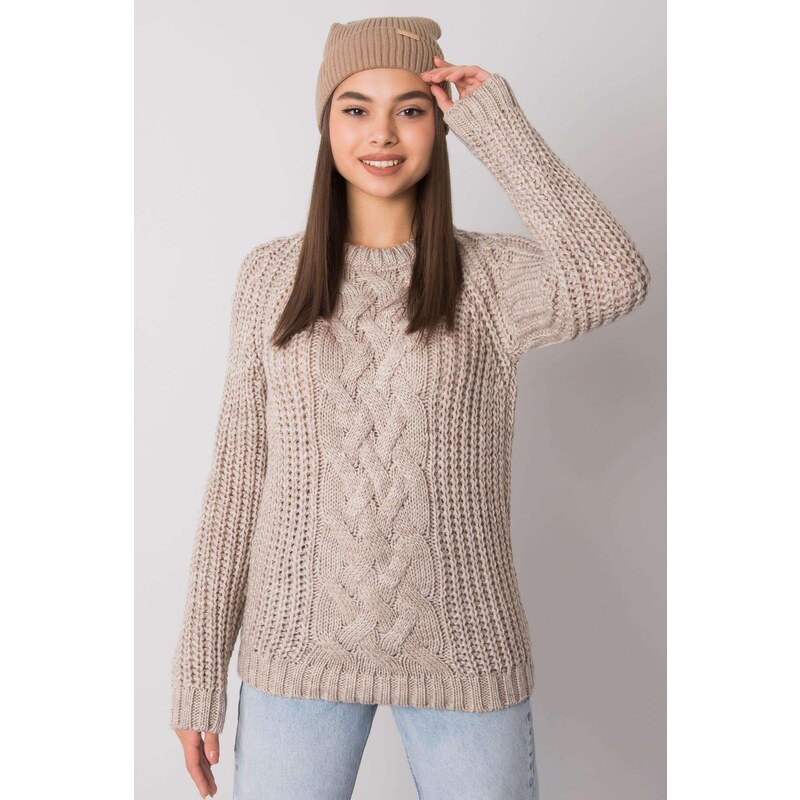 MladaModa Dámska čiapka s vrúbkovaným vzorom model 2784 béžová 28606751