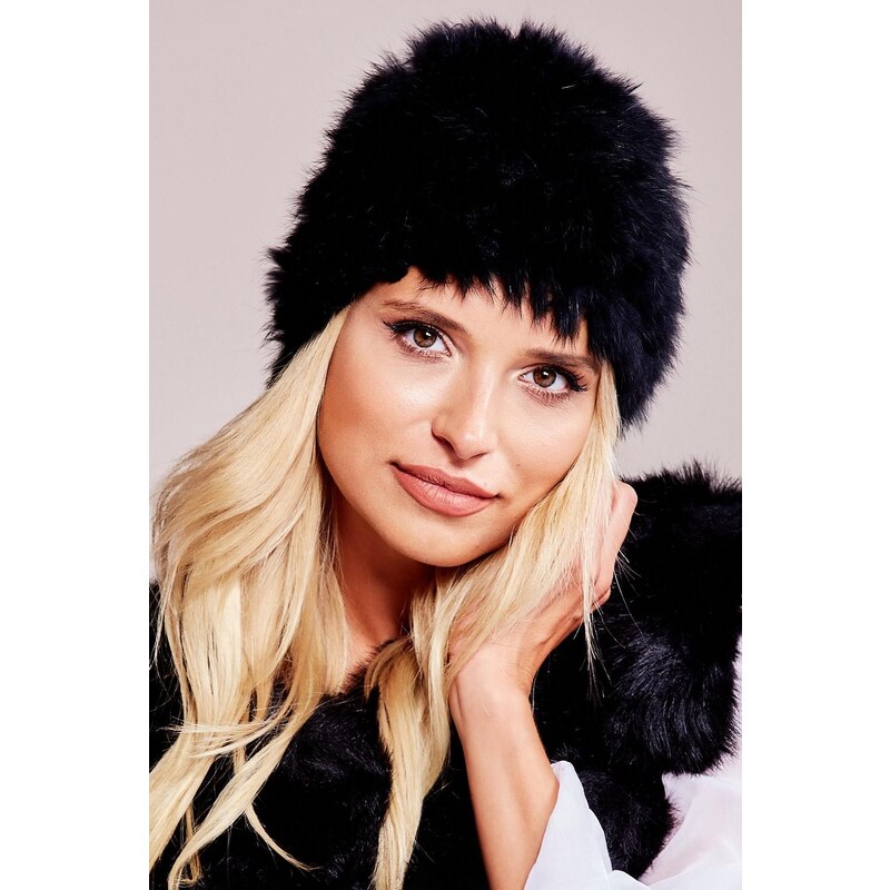 MladaModa Dámska kožušinková čiapka model 80138 čierna 28606764