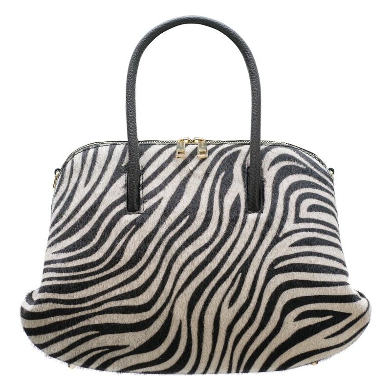 Glamorous by GLAM Kožená kabelka malá s dvojitým zipem a srstí - zebra
