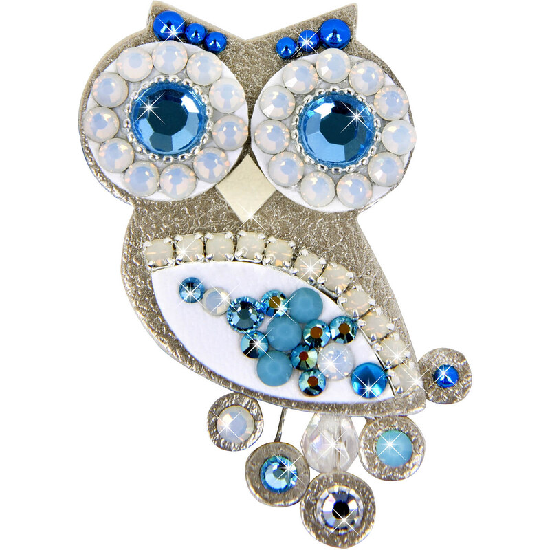 Sovičky Malá sovie brošňa tyrkysovo-strieborná 66596171