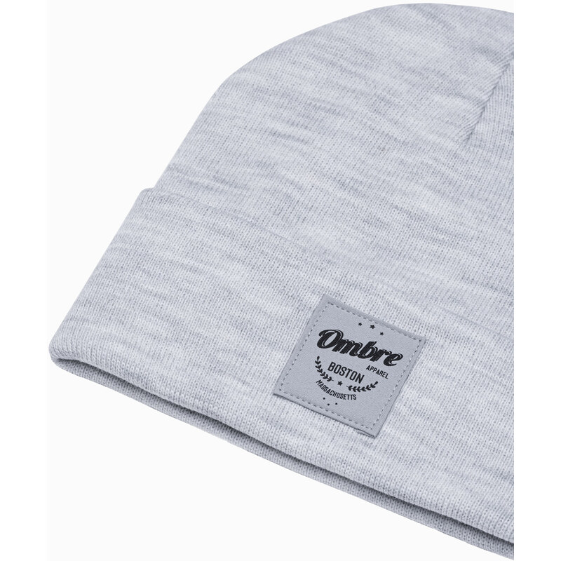 Ombre Clothing Pánska čapica - žíhano šedá H103