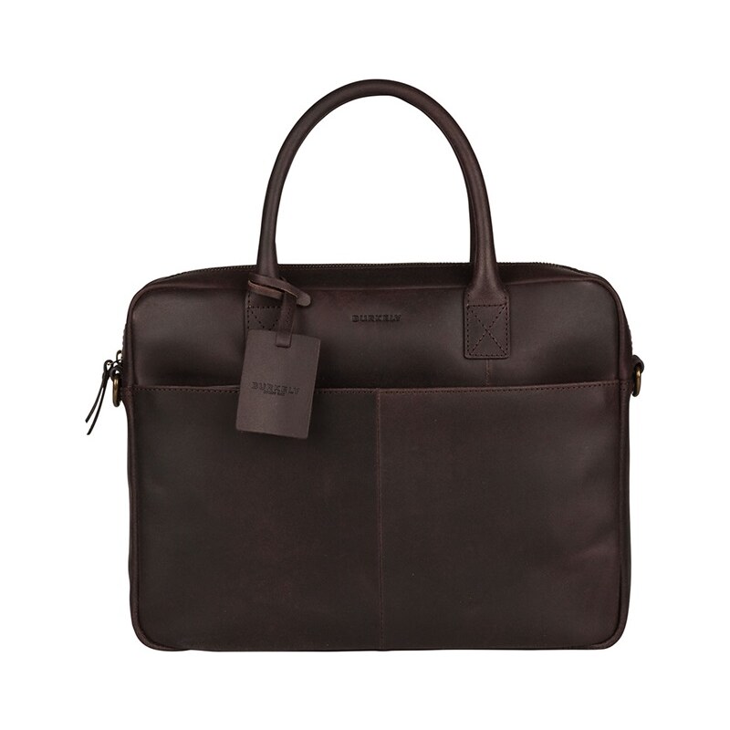 BURKELY Kožená taška na notebook UNI Burkely Dario tm. hnedá 28748457
