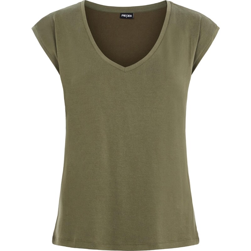 PIECES Tričko Kamala olivová 28698980