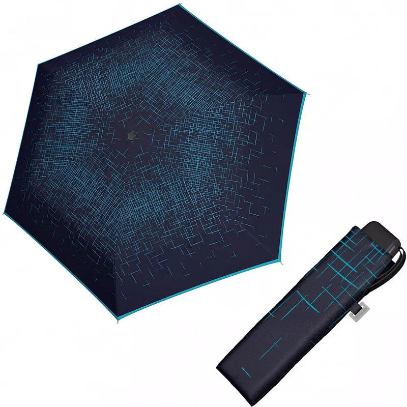 Modrý mechanický skladací dámsky dáždnik Xava