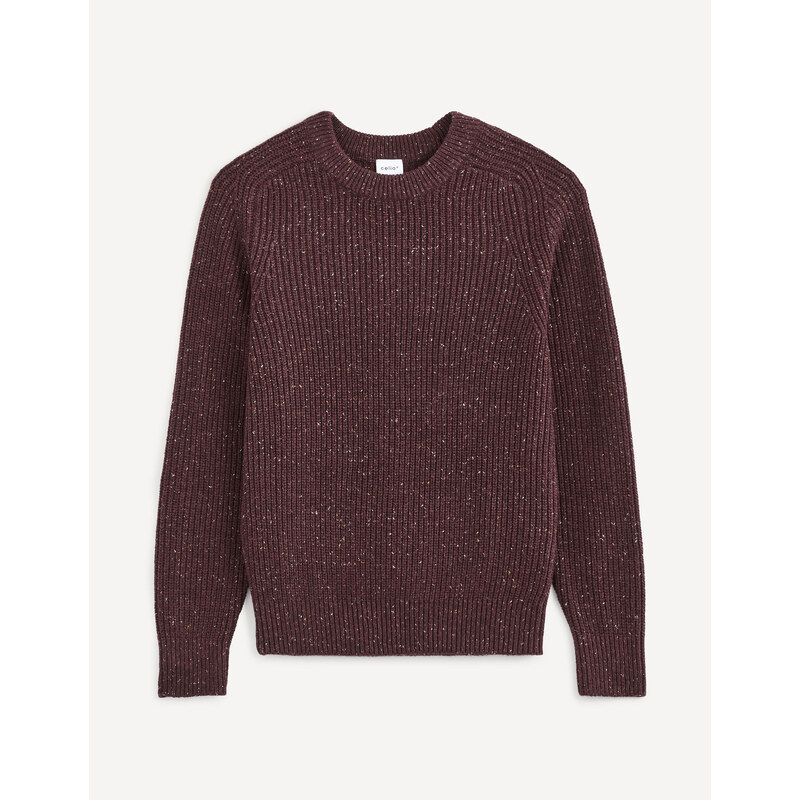 Vínový pánsky žíhaný sveter Celio 50500970