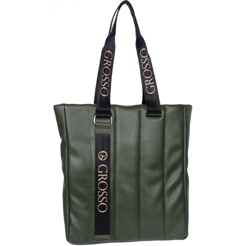 Zelená mäkká dámska kabelka so zvislým prešívaním S687 GROSSO 28675118