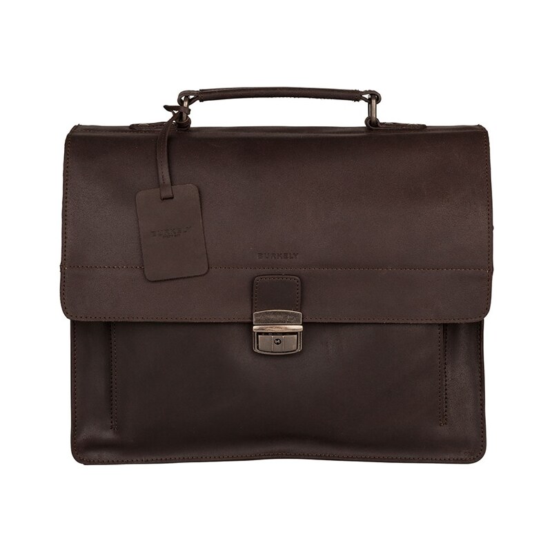 Kožená aktovka Burkely Valerio tm. hnedá 28748460