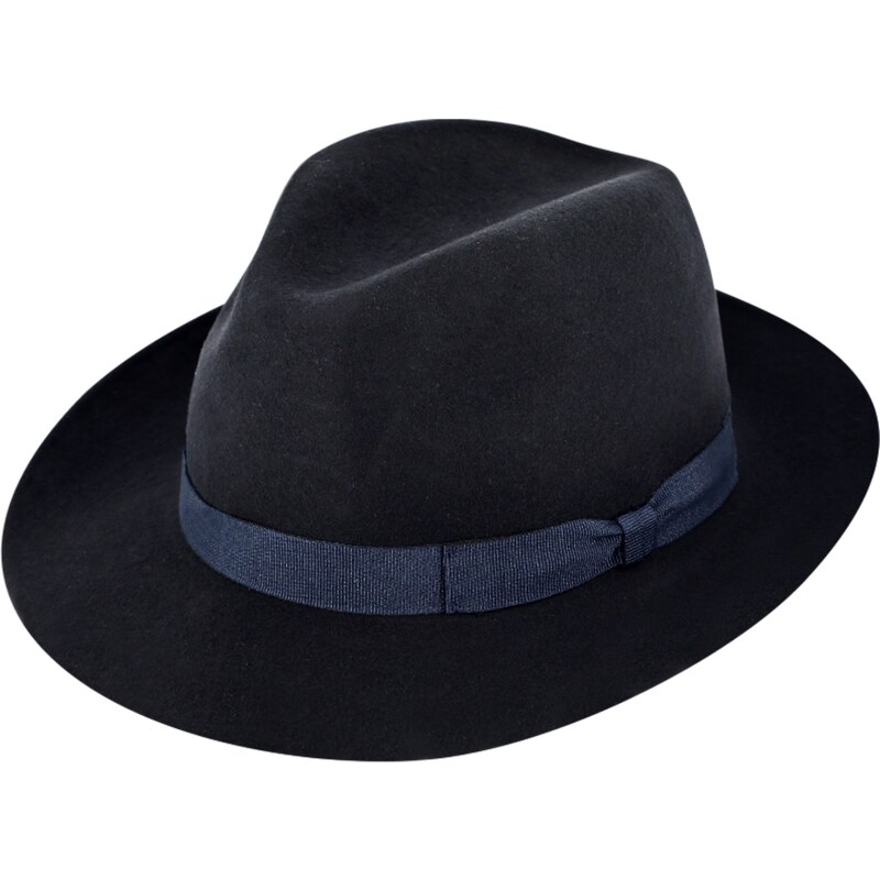 Fiebig - Headwear since 1903 Modrý klobúk fedora plstený - modrý s modrou stuhou - Fiebig