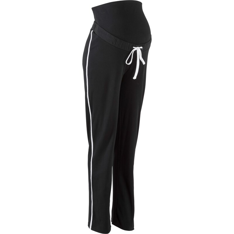 bonprix Strečové materské nohavice s bio bavlnou, rovné, farba čierna 44741678