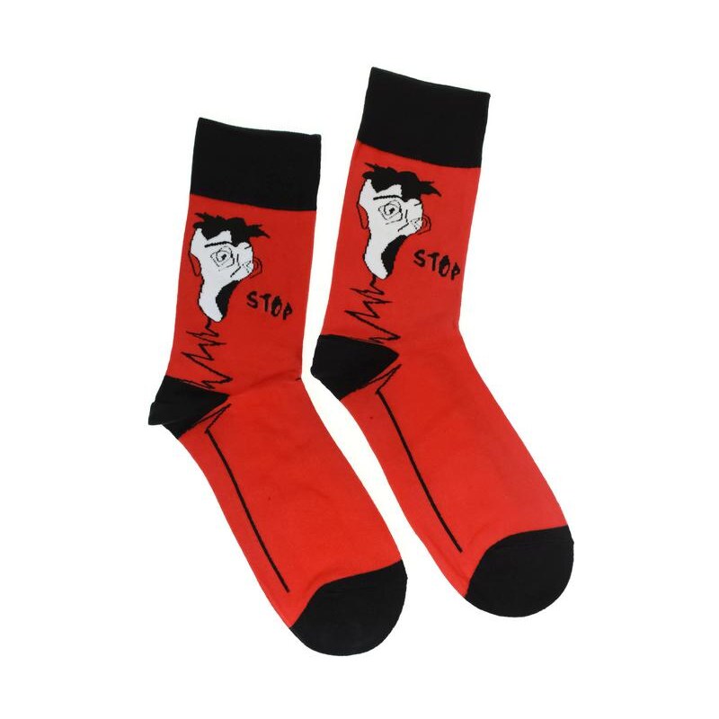 AURA.VIA Pánske červené ponožky CIRO