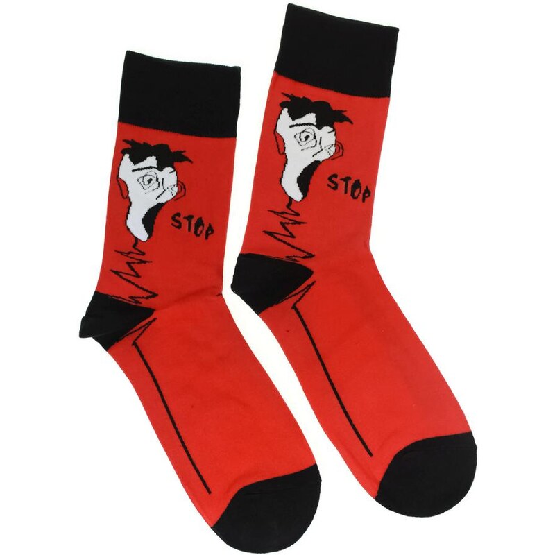 AURA.VIA Pánske červené ponožky CIRO