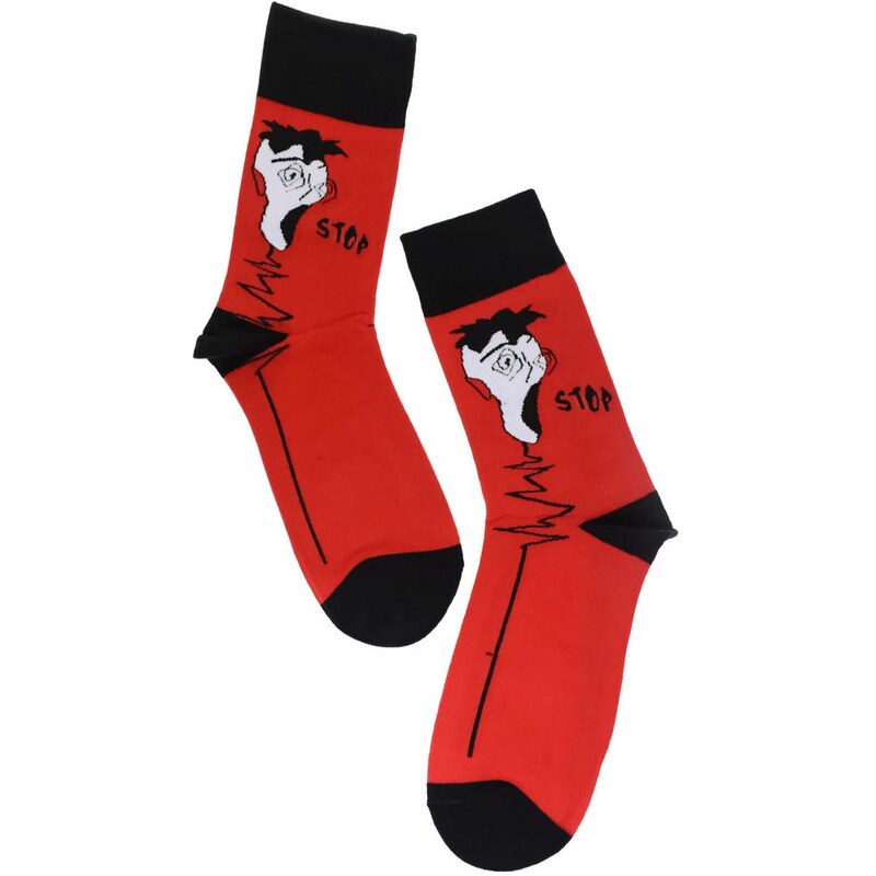 AURA.VIA Pánske červené ponožky CIRO