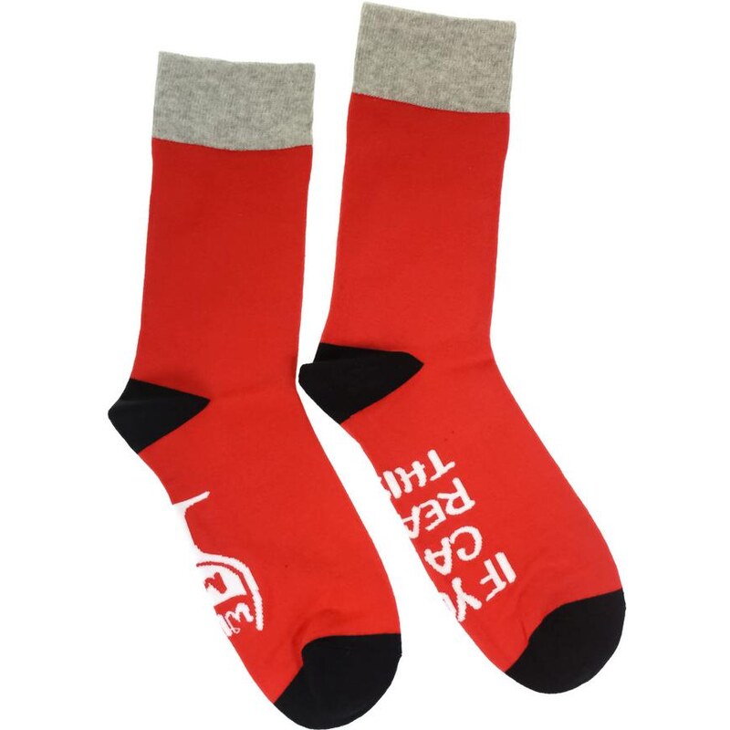 AURA.VIA Pánske červené ponožky KAJO
