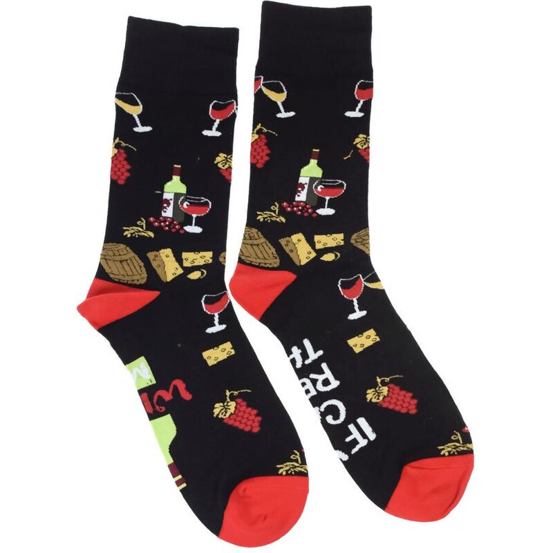 AURA.VIA Pánske čierne ponožky KAJO