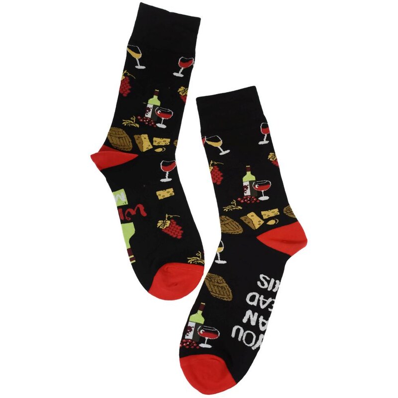 AURA.VIA Pánske čierne ponožky KAJO