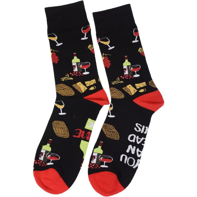 AURA.VIA Pánske čierne ponožky KAJO