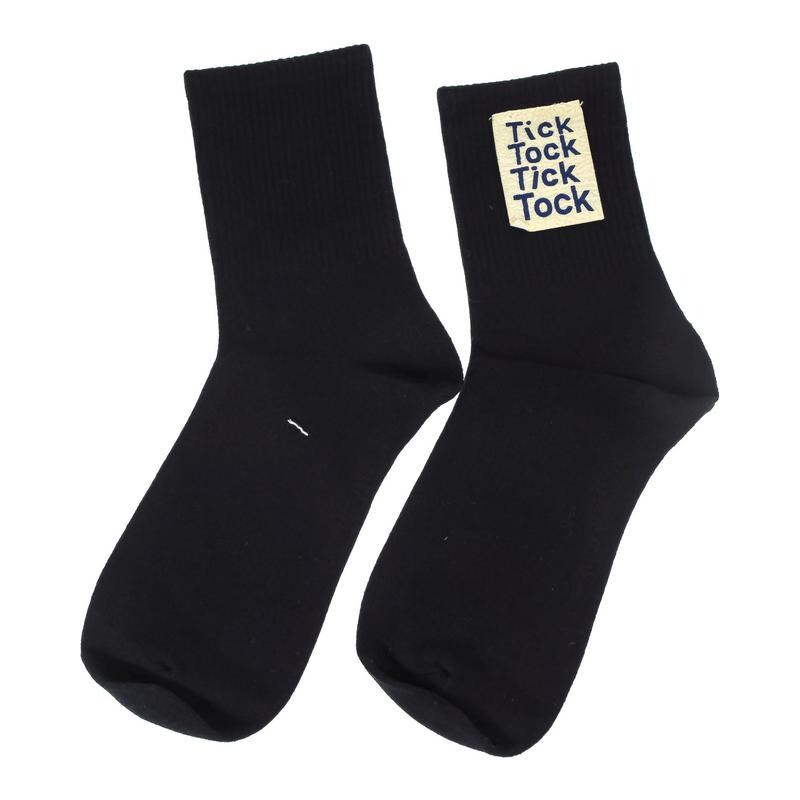 AURA.VIA Dámske čierne ponožky TICK/TOCK 28809435