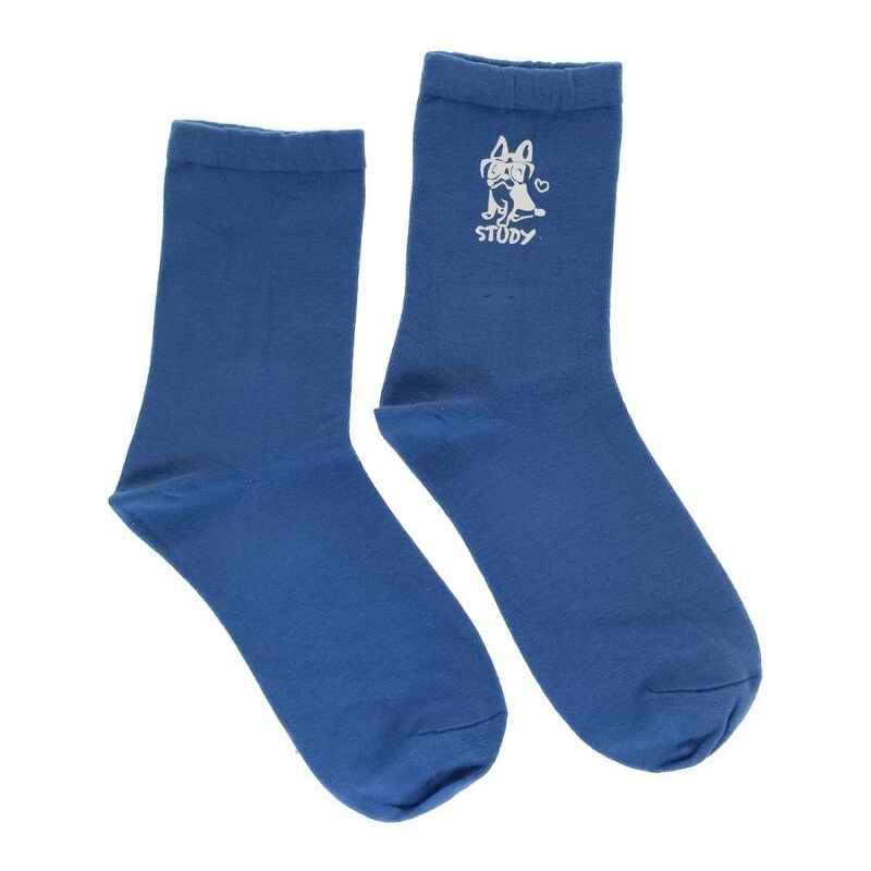 AURA.VIA Dámske modré ponožky STUDY 28809438