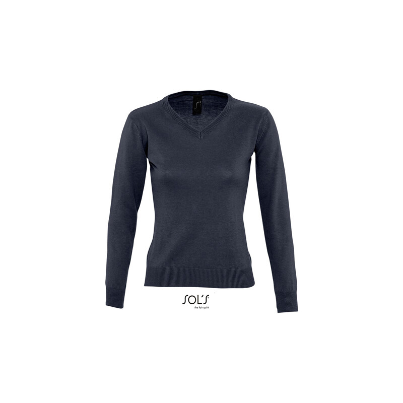 Dámsky pletený sveter s výstrihom do V Sols 62676819