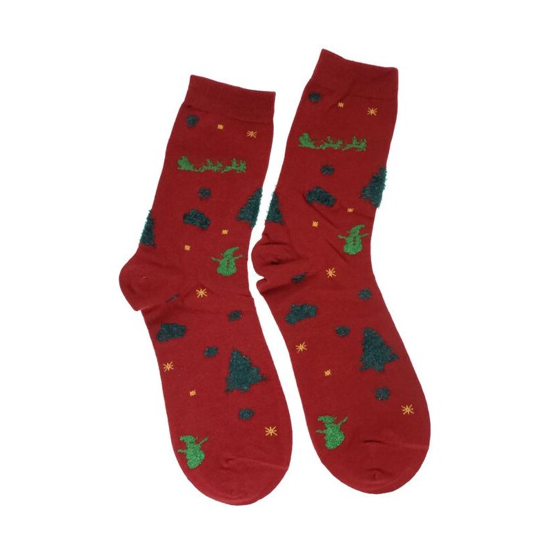 AURA.VIA Dámske červené ponožky CHRISTMAS 28837325