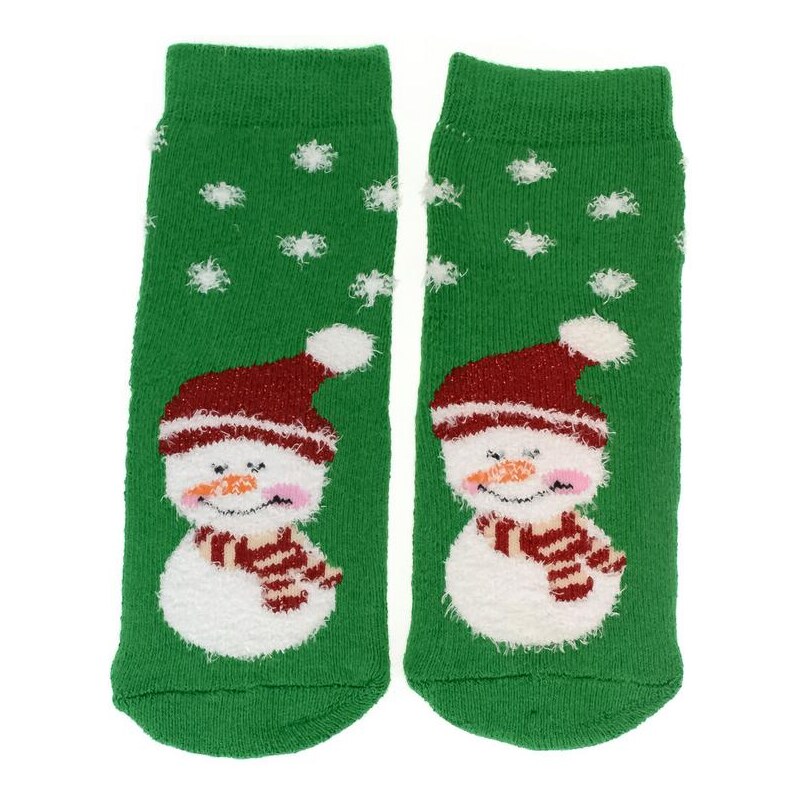 AURA.VIA Detské zelené ponožky SNOWMAN 28837347