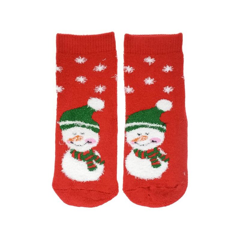 AURA.VIA Detské červené ponožky SNOWMAN 28837348