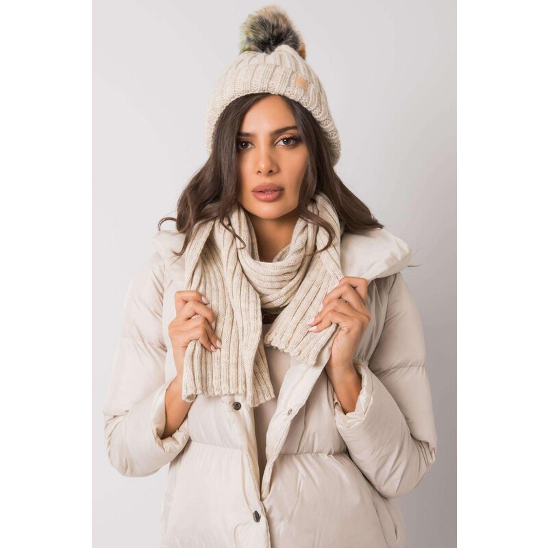 MladaModa Komplet - dámska čiapka s kožušinkovým brmbolcom + šál 7140 28959261