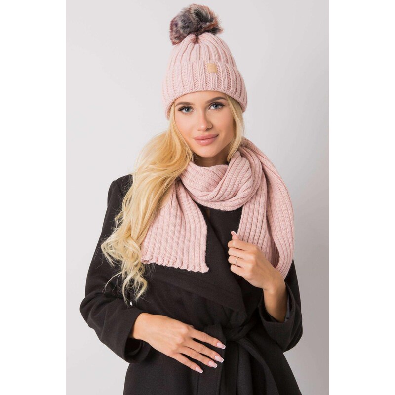 MladaModa Komplet - dámska čiapka s kožušinkovým brmbolcom + šál 7140 28959263