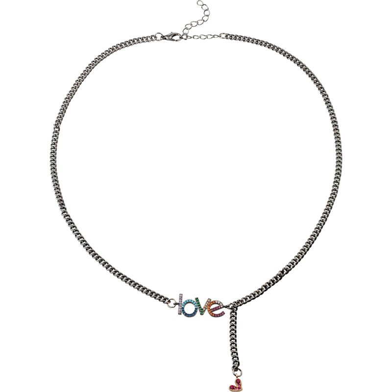 Urban Classics Retiazka LOVE zmiešané farby / strieborná 63141378