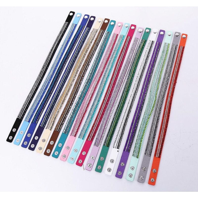 Glory Vrstvený dvojitý kožený náramok so zirkónmi biely 411 28842518