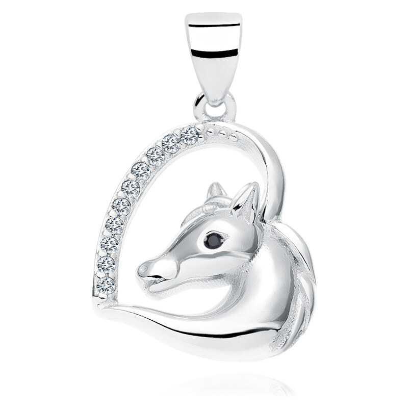 Olivie Strieborný prívesok KÔŇ V SRDCI 5465 29309659