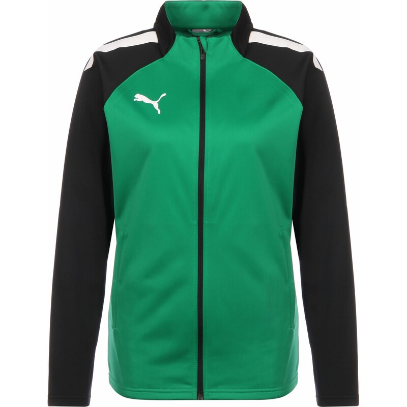 PUMA Športová bunda Team Liga zelená / čierna / biela 67728262