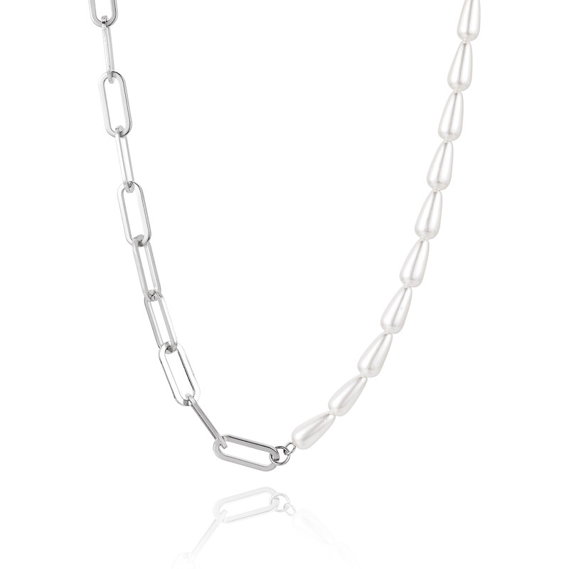 Troli Originálne oceľový náhrdelník s perlami VWSN001S 66580851