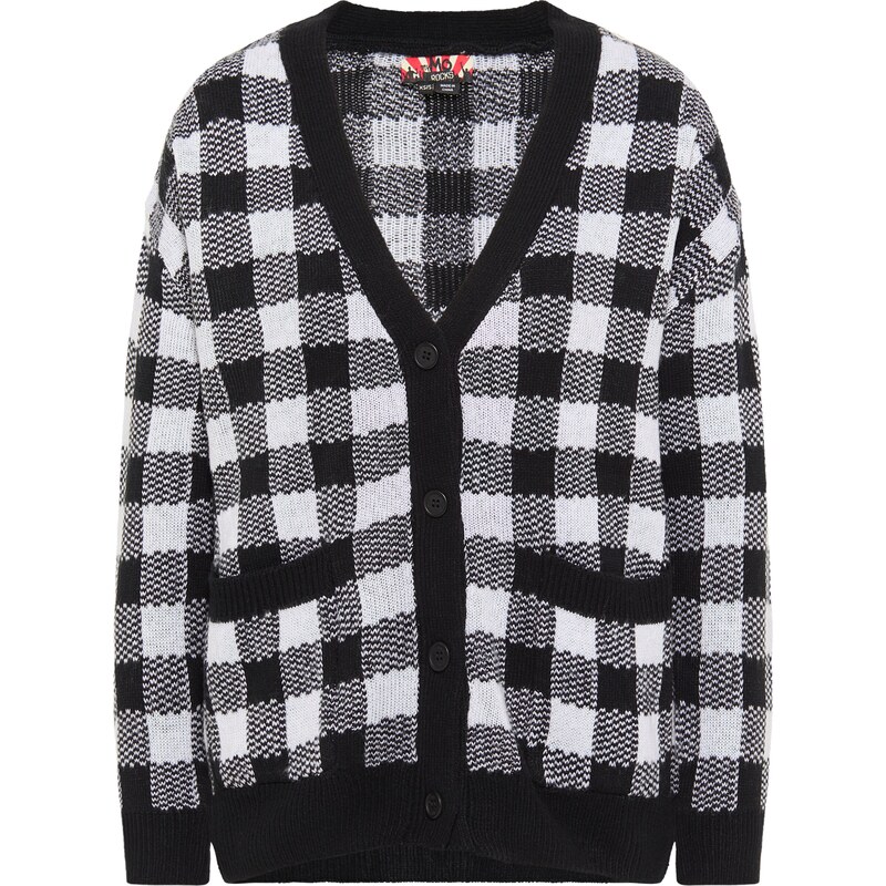 myMo ROCKS Kardigán sivá / čierna / biela 62184023