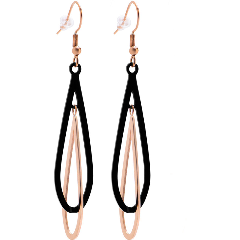 Troli Elegantné bicolor náušnice z ocele VSE009RB-PET 66589499