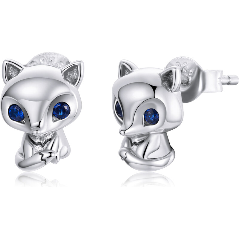 Emporial strieborné kôstkové náušnice Milovaná líška SCE1084 55672290
